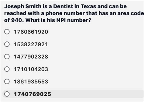 The NPI is a unique identification number for covered health care providers in the US that is used for administrative and financial transactions. . Joseph smith npi number